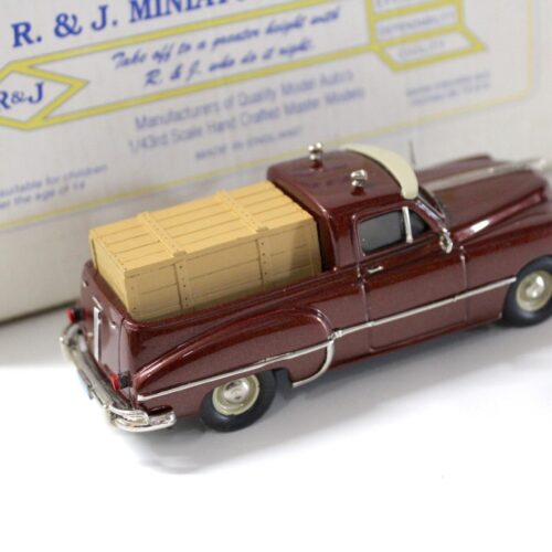 1:43 R&J Miniatures 1949 Pontiac PICK UP Truck dark red with auxiliary lights