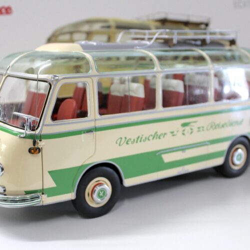 1:18 Schuco Setra S6 Reisebus "Vestischer Reisedienst" beige/ green