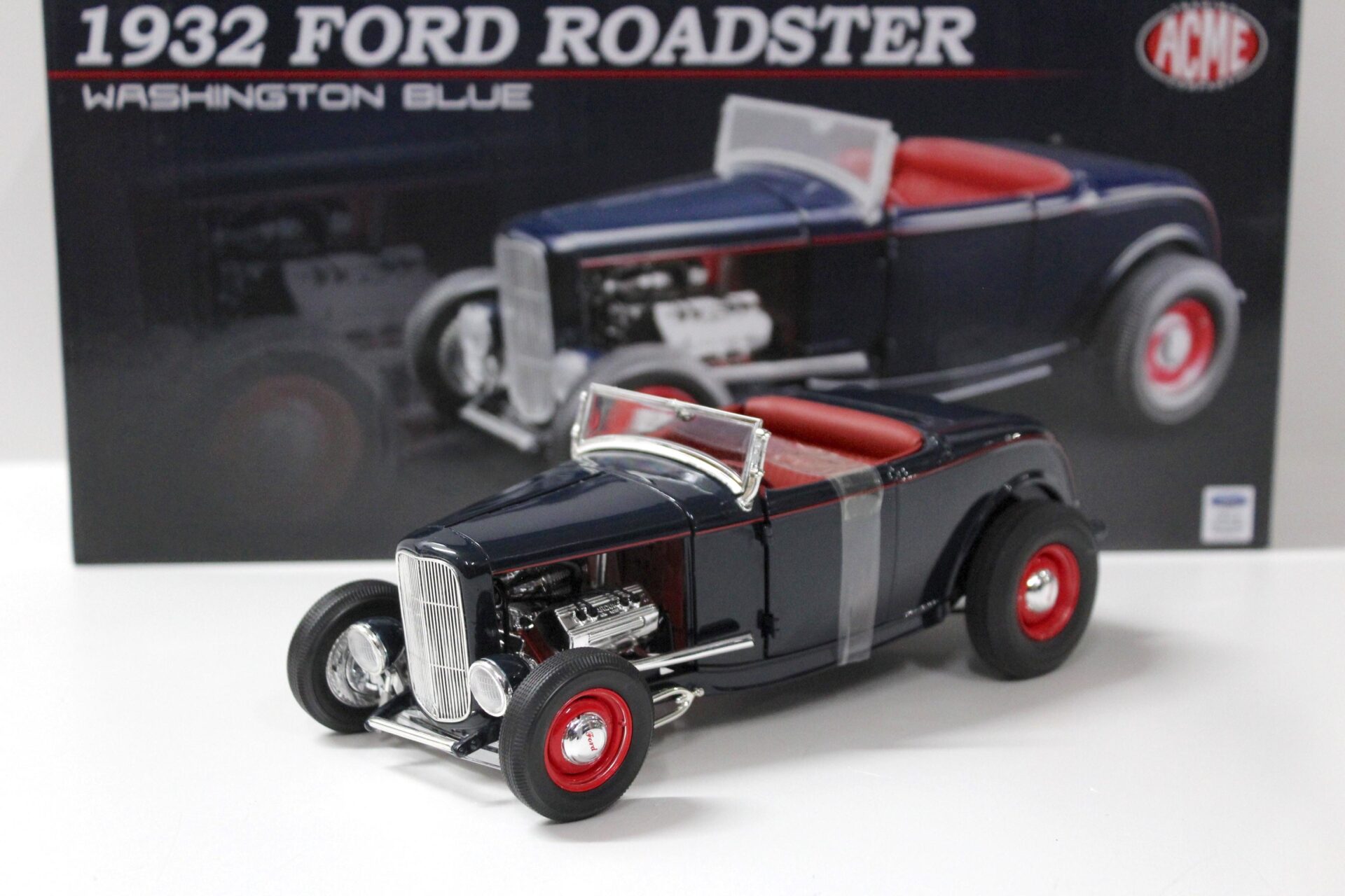 1:18 ACME 1932 Ford Roadster Hot Rod Washington blue + white TOP