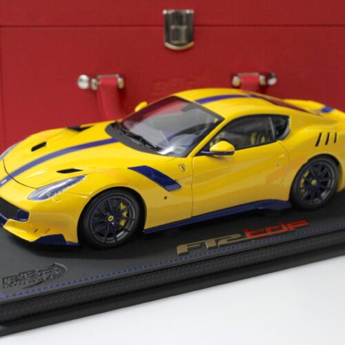 1:18 BBR Ferrari F12 TDF Modena yellow/ blue FULL OPENING Limited 100 pcs.