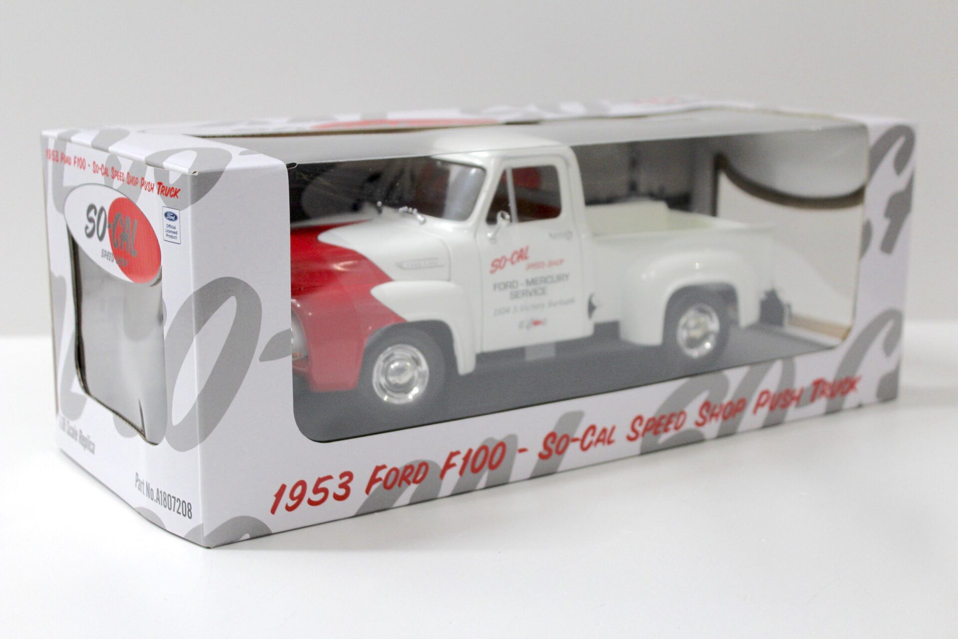 1:18 ACME 1953 Ford F100 Pick-Up SO-CAL Speed Shop Push Truck white/ red