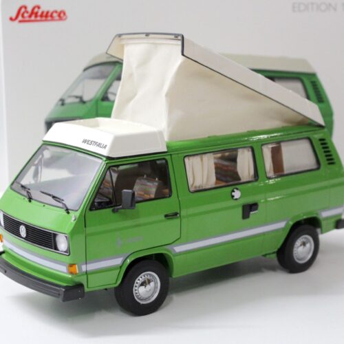 1:18 Schuco VW T3a T3 "JOKER" Campingbus Camper mit Faltdach Westfalia green