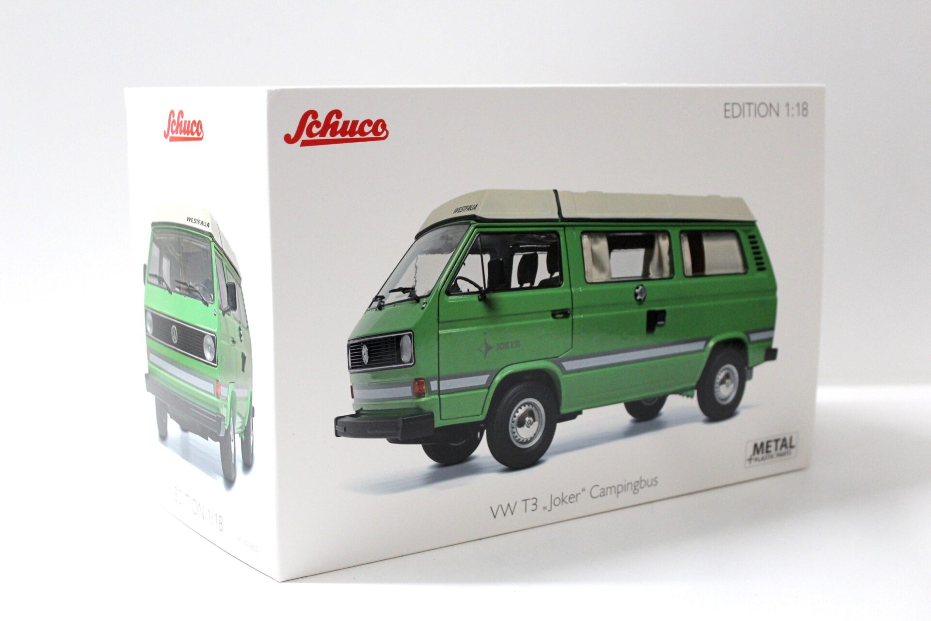 1:18 Schuco VW T3a T3 "JOKER" Campingbus Camper mit Faltdach Westfalia green