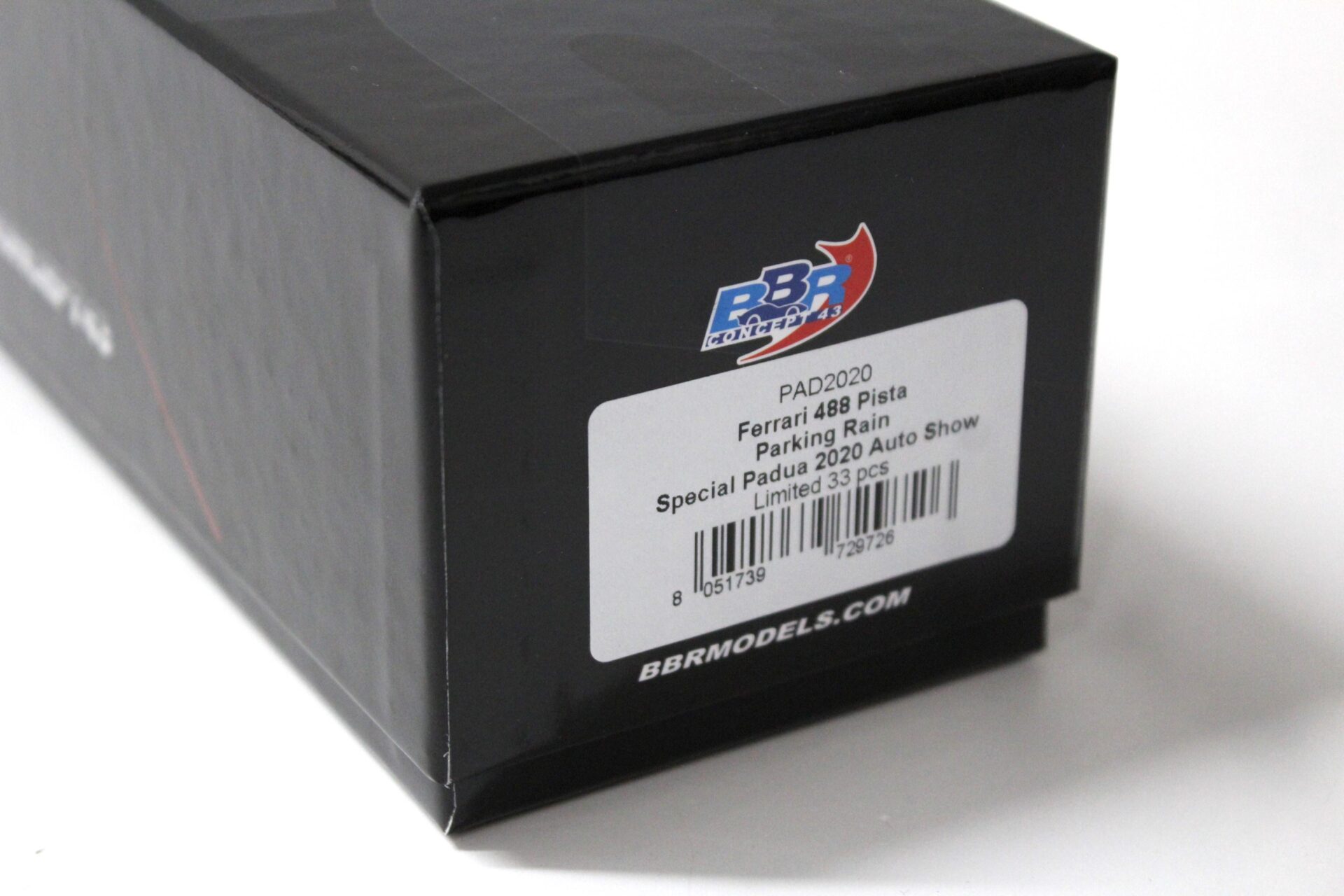 1:43 BBR Ferrari 488 Pista Special Padua 2020 Auto Show Rain Version Limited 33 pcs.