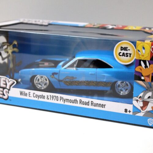 1:24 Jada Toys Looney Tunes Wile E. Coyote + 1970 Plymouth Road Runner blue