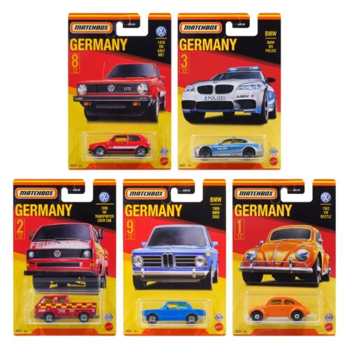 1:64 Matchbox SET 2021 Best of Germany 5 pcs. - VW Golf, BMW M5 usw.