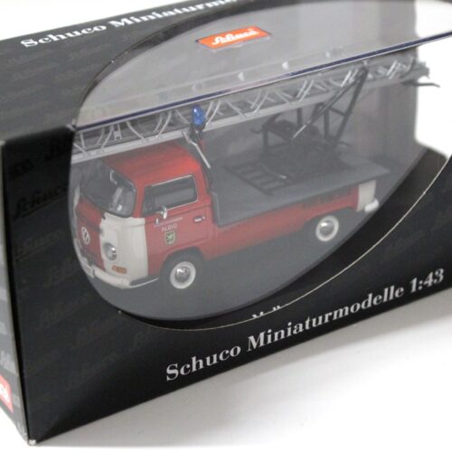 1:43 Schuco VW T2a Feuerwehr Albig mit Drehleiter red/ white