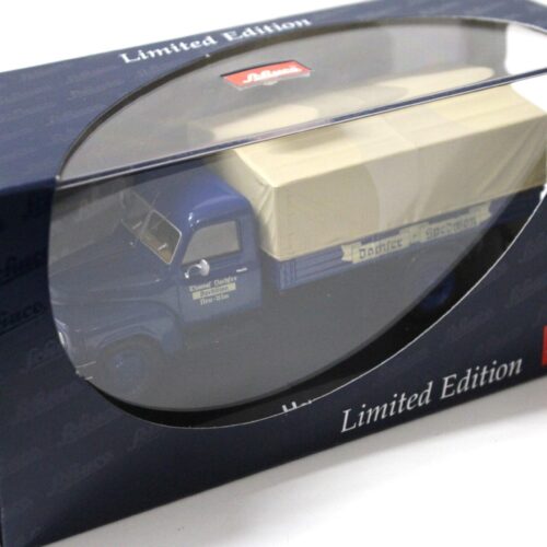 1:43 Schuco Hanomag L28 Pritsche/ Plane LKW "Dachser Spedition" blue