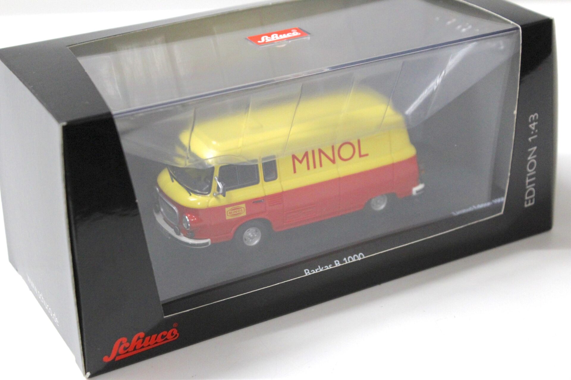 1:43 Schuco Barkas B 1000 Kastenwagen "Minol" red/ yellow