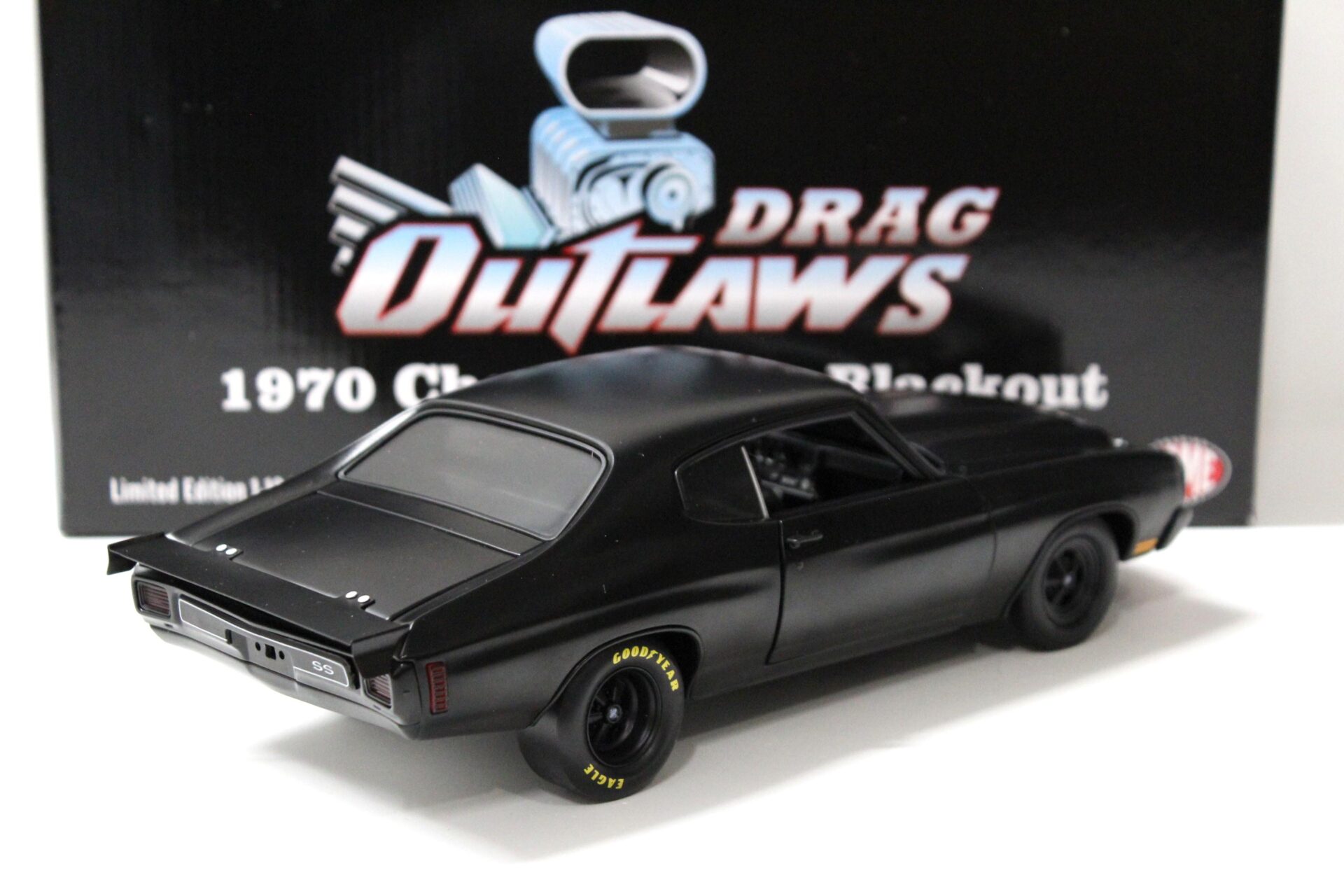 1:18 ACME 1970 Chevrolet Chevelle SS Powderkeg Drag Outlaws BLACKOUT black