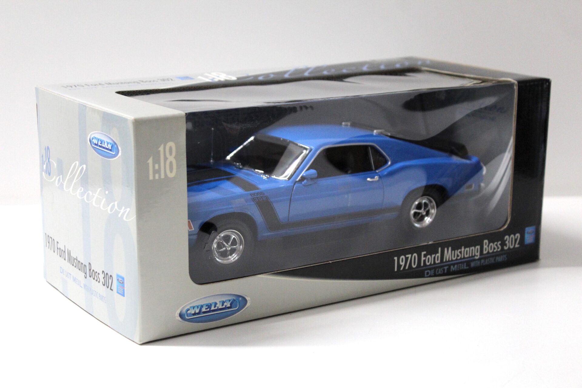 1:18 Welly 1970 Ford Mustang Boss 302 Coupe blue/ black