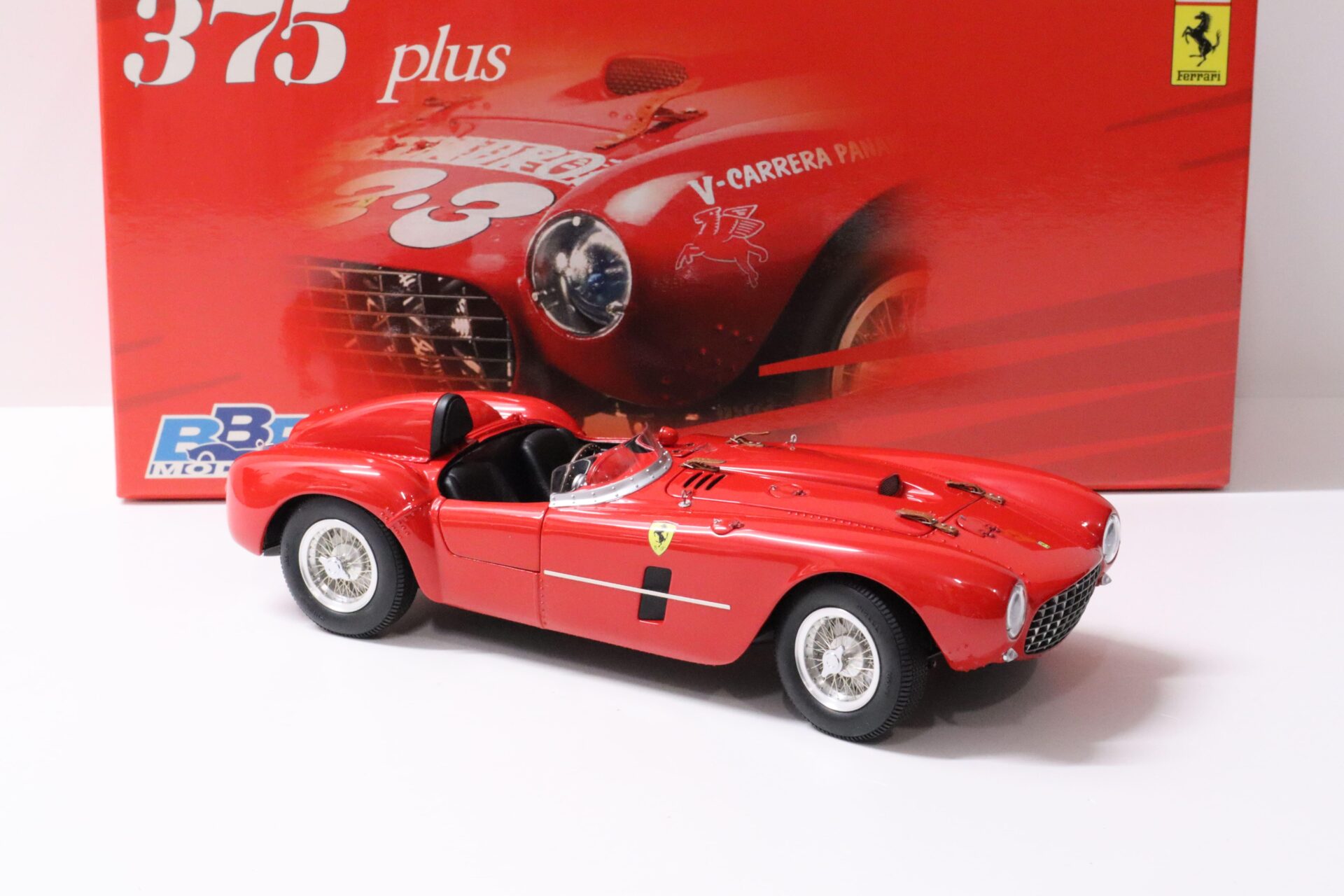 1:18 BBR Ferrari 375 Plus Test / Stradale 1954 red Die-Cast/ openings