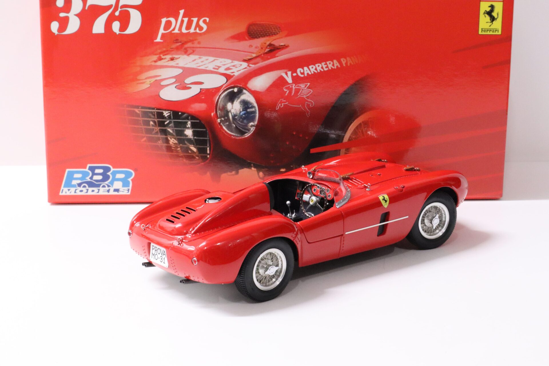 1:18 BBR Ferrari 375 Plus Test / Stradale 1954 red Die-Cast/ openings