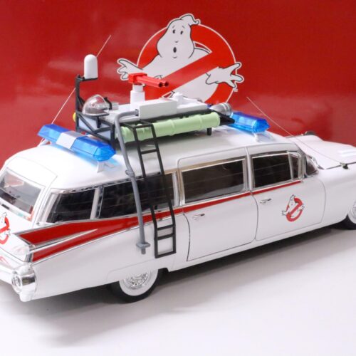 1:18 Hot Wheels 1959 Cadillac Miller GHOSTBUSTERS ECTO-1 white Movie Car - Image 3
