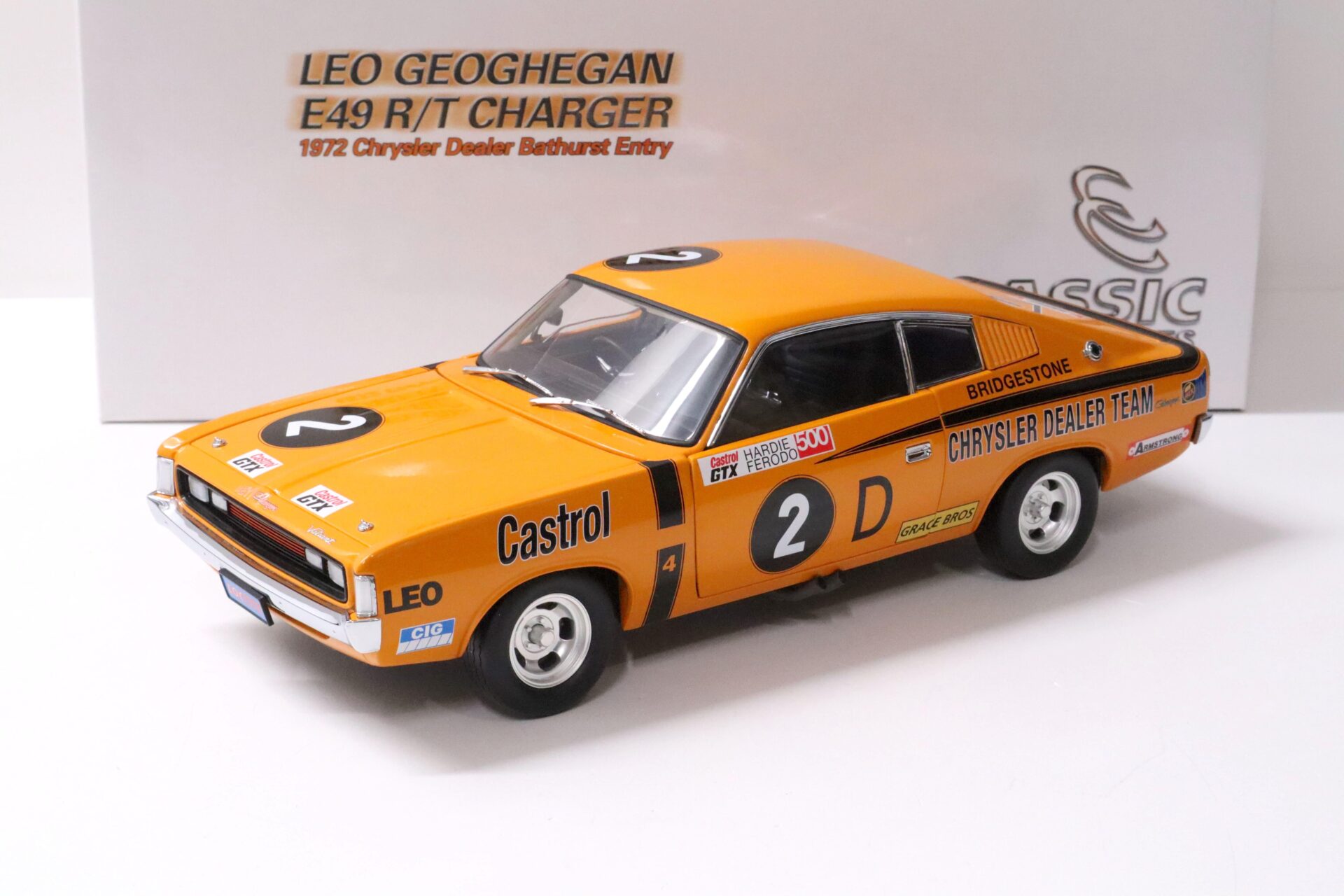 ID 58793 orig.jpg 1:18 Classic Carlectables Leo Geoghegan Chrysler E49 R/T Charger Bathurst #2