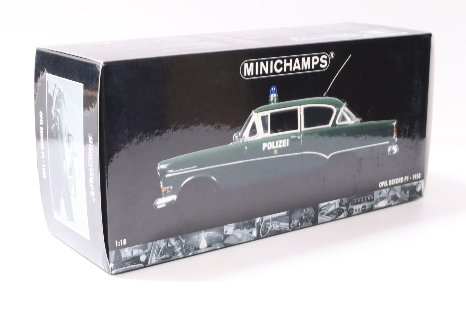 1:18 Minichamps Opel Rekord P1 Limousine POLIZEI 1958 dark green