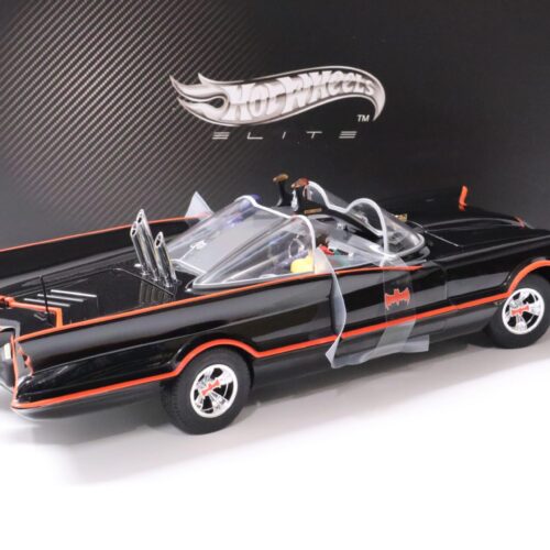 1:18 Hot Wheels Elite 1966 BATMAN Classic TV Series Batmobile with Batman + Robin