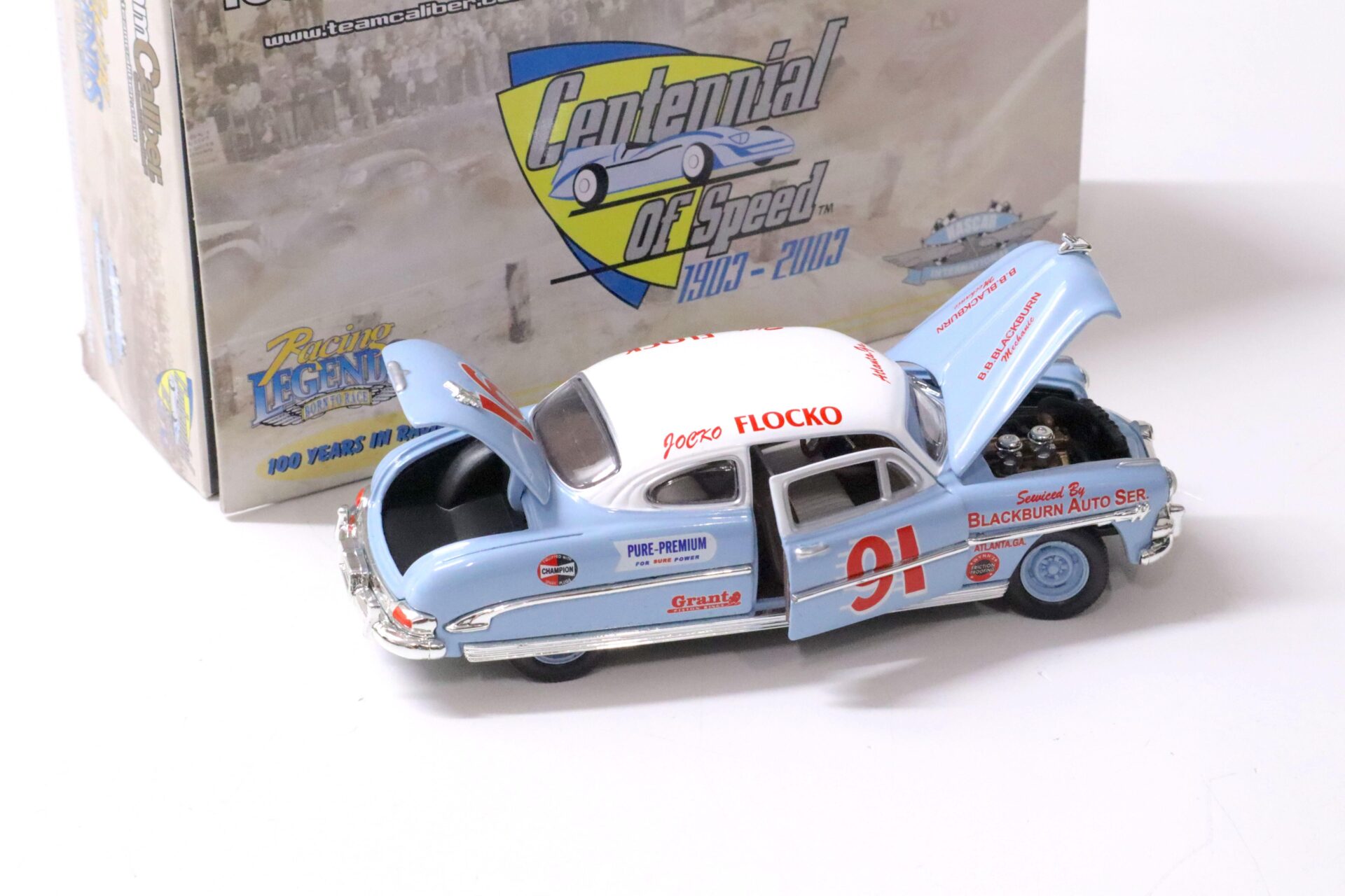 1:43 Team Caliber 1952 Hudson Hornet Tim Flock/ Jocko Flocko #91 blue