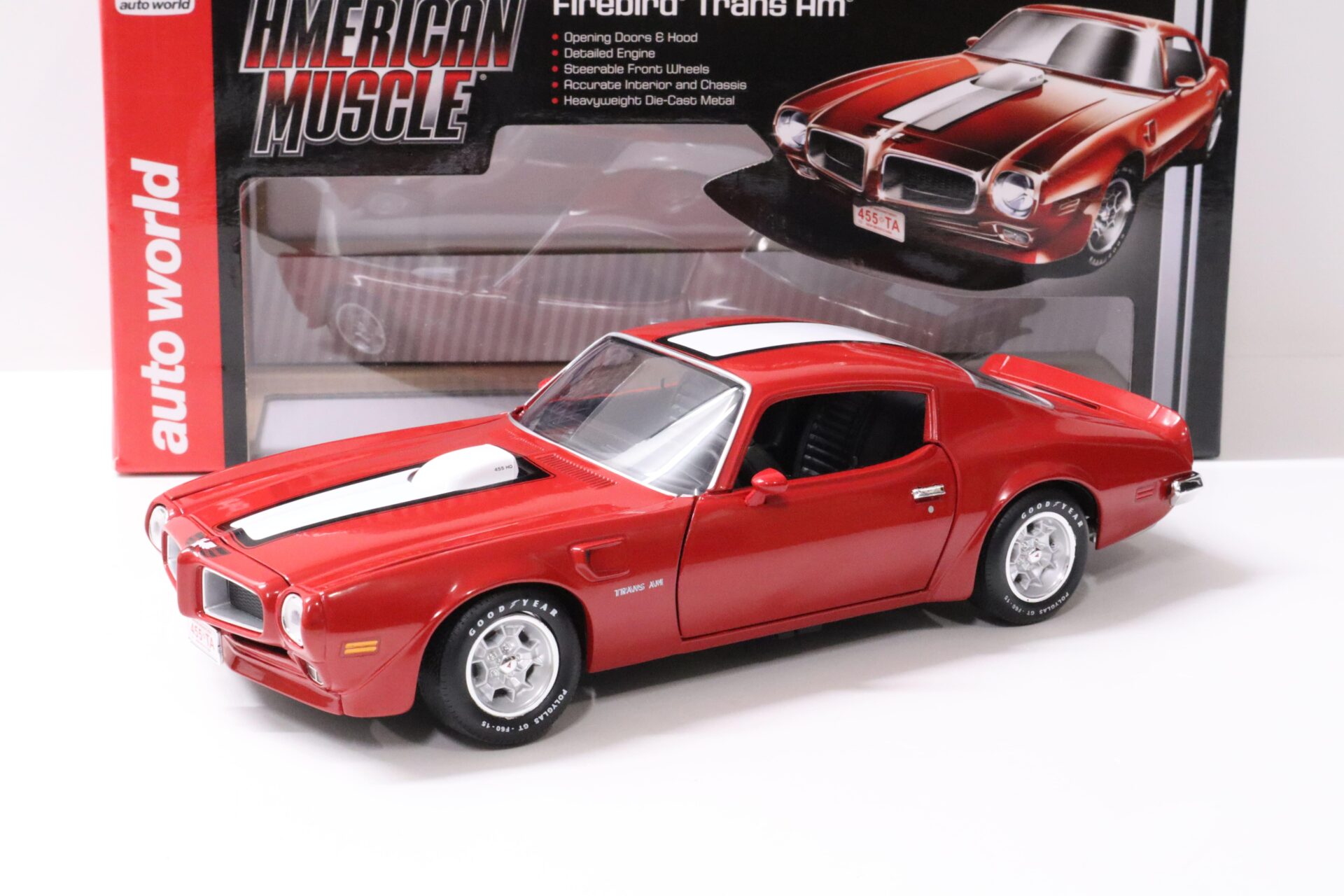 1:18 Auto World 1972 Pontiac Firebird Trans Am Cardinal red
