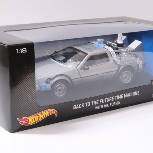 1:18 Hot Wheels DMC DeLorean Back to the Future time Machine with Mr. Fusion