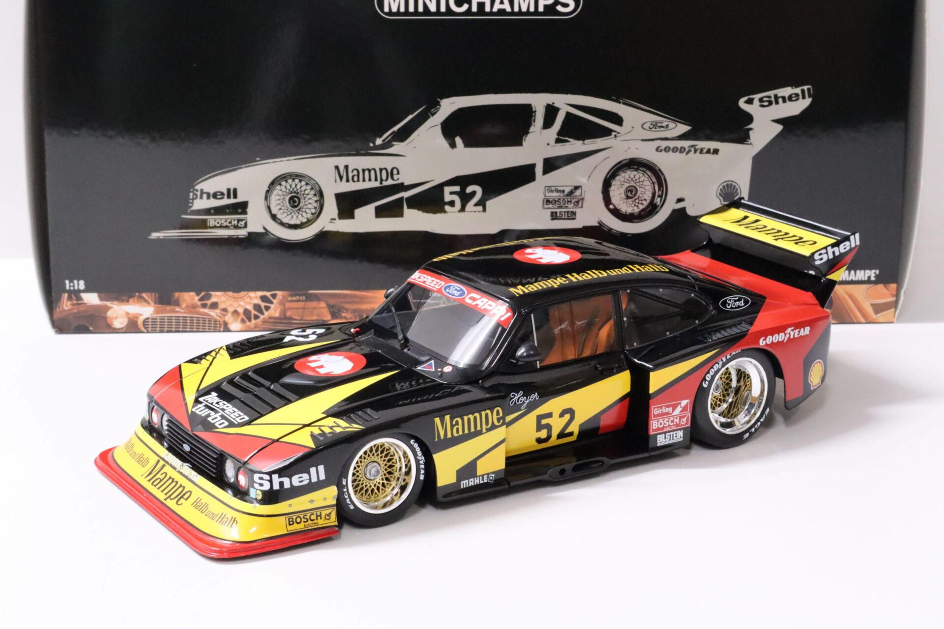 1:18 Minichamps Ford Capri Turbo Gr. 5 MAMPE #52 Hans Heyer DRM 1978