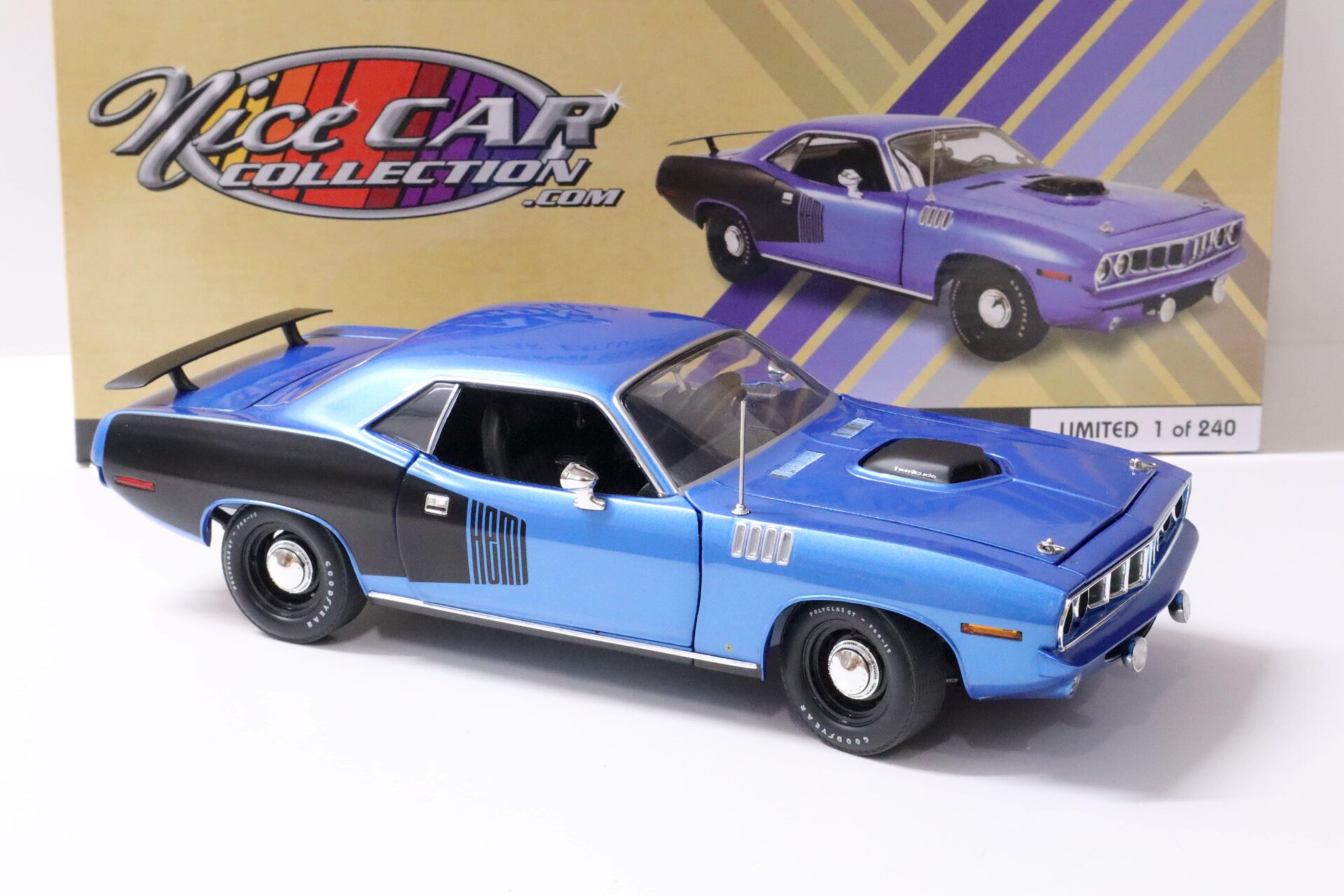 1:18 ACME 1971 Plymouth Hemi Cuda Barracuda NICECAR Exclusive B5 blue/ black