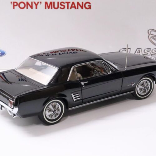 1:18 Classic Carlectables 1966 Ford Mustang Pony RHD Coupe Raven black