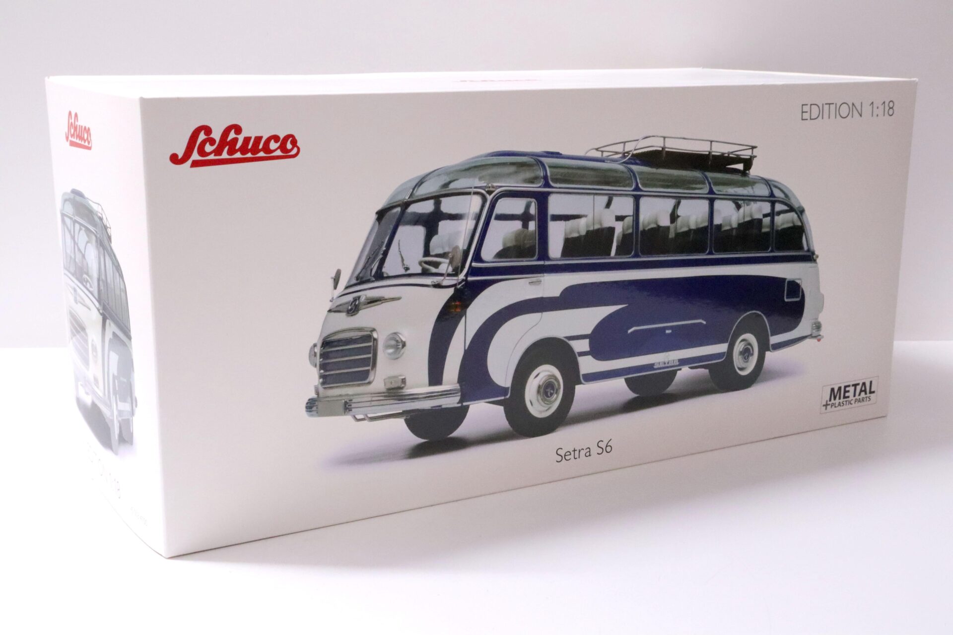 1:18 Schuco Setra S6 Reisebus blue/ white Die-Cast