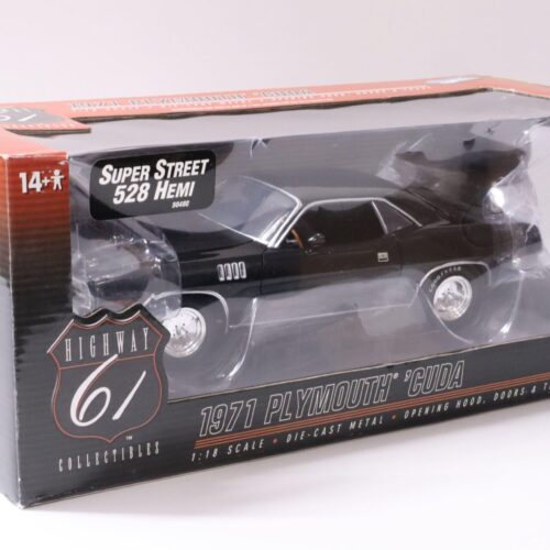1:18 Highway61 Plymouth Cuda Super Street 528 Hemi Coupe 1971 black
