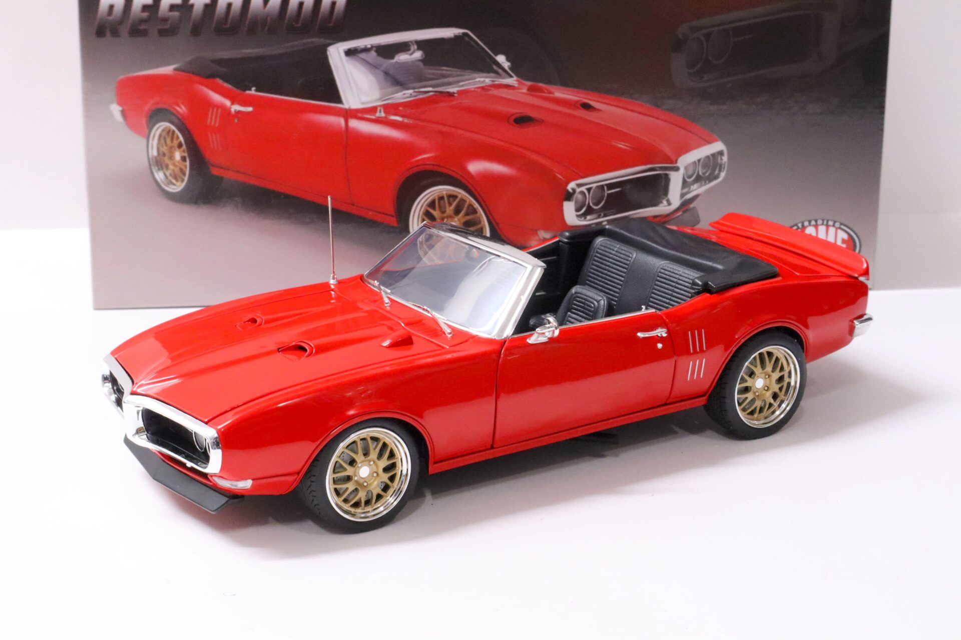 1:18 ACME 1968 Pontiac Firebird Convertible Restomod with Softtop candy red