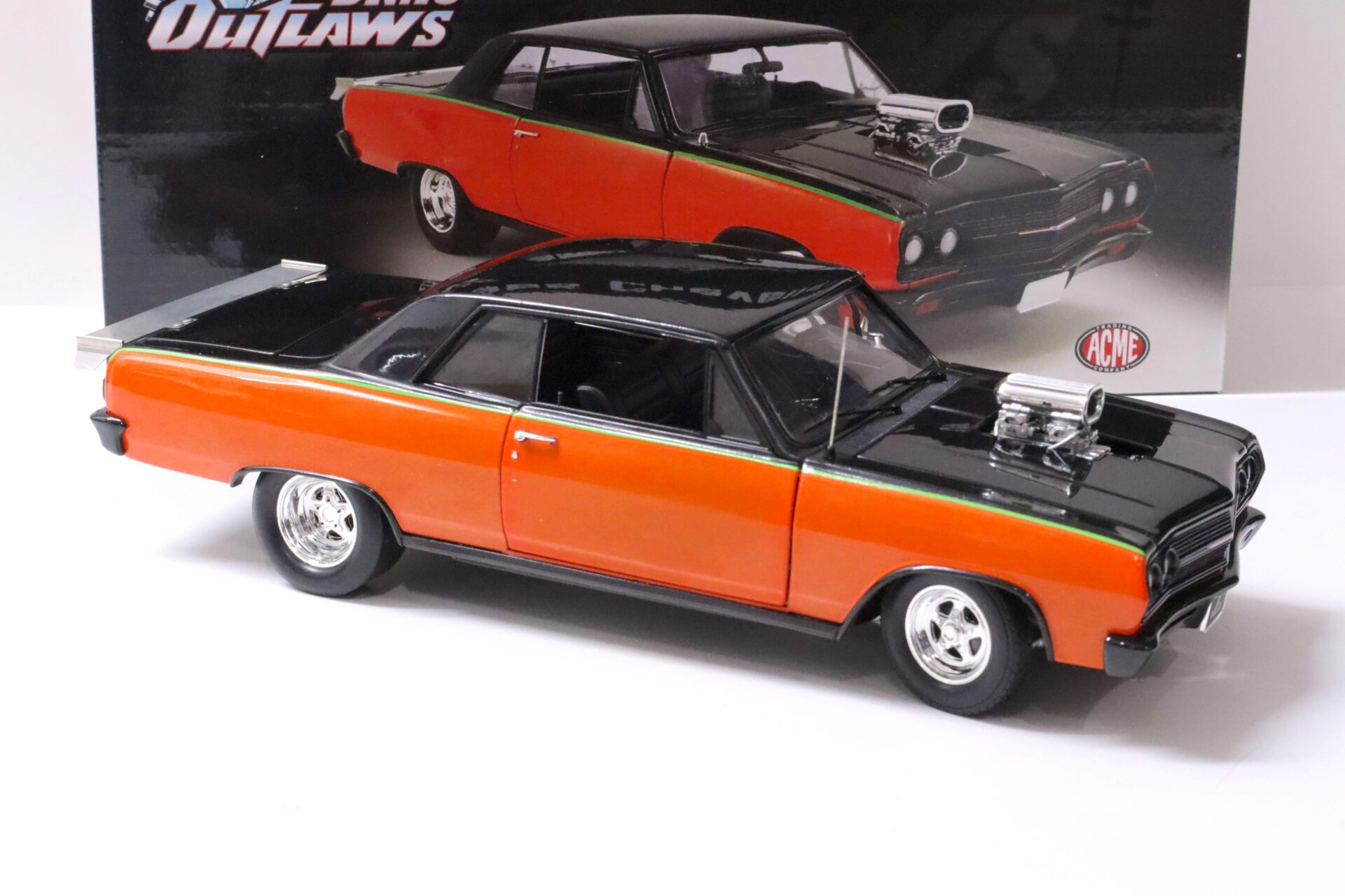 1:18 ACME 1965 Chevrolet Chevelle SS Coupe DRAG OUTLAWS black/ orange