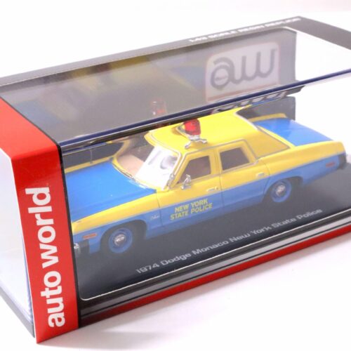 1:43 Auto World 1974 Dodge Monaco New York State Police blue/ yellow