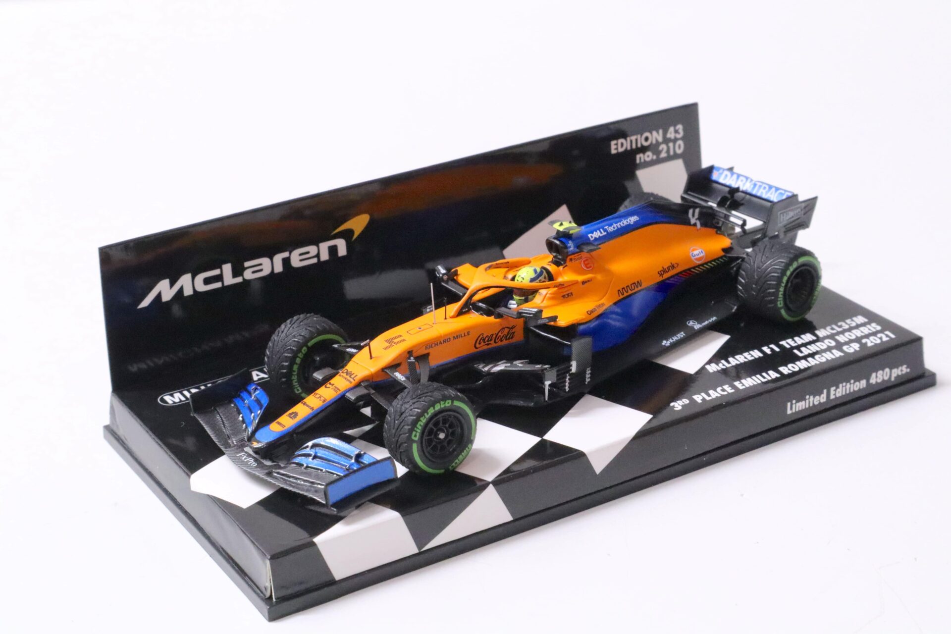 1:43 Minichamps McLaren F1 Team MCL35M Lando Norris 3rd Place Emilia Romagna 2021