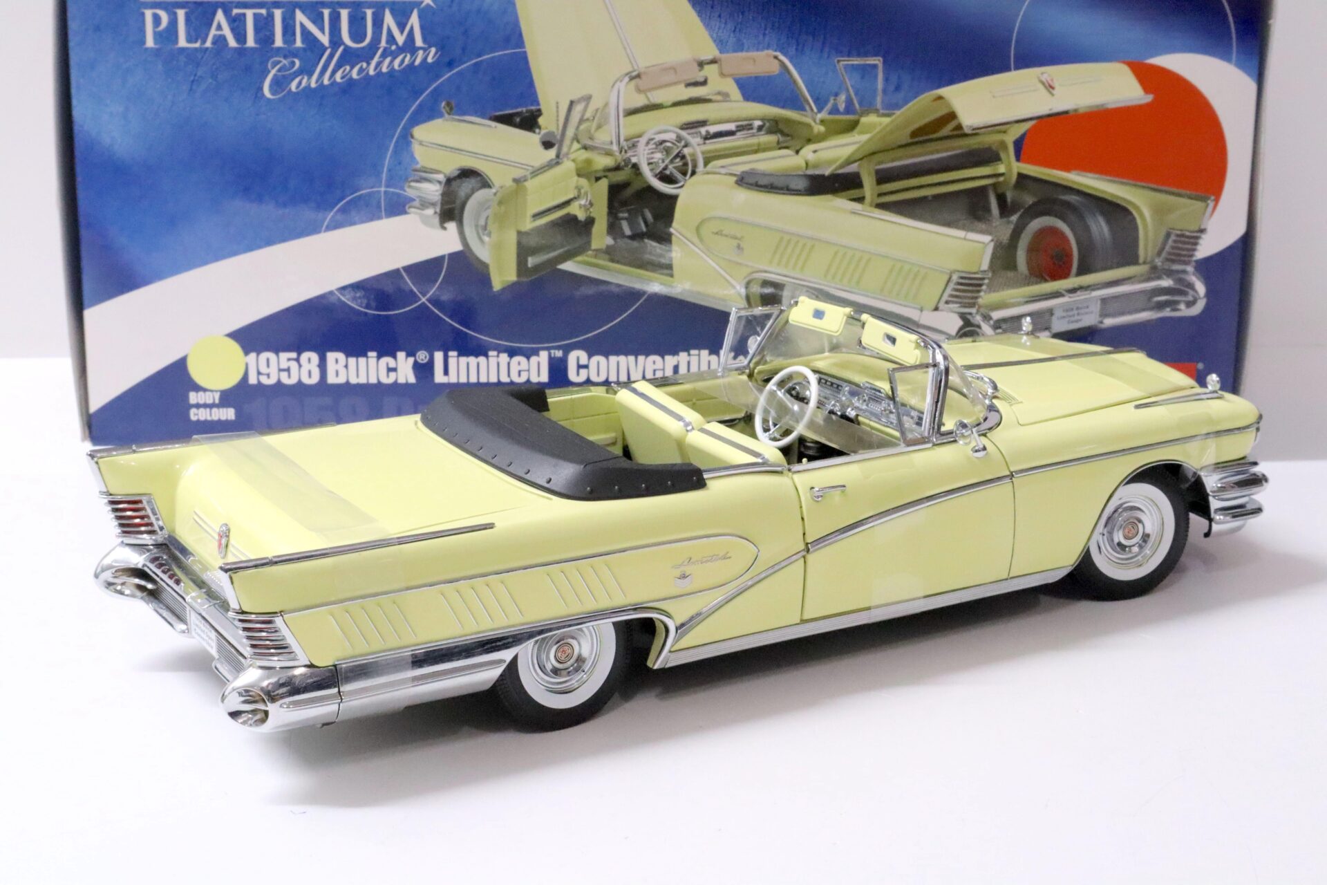 1:18 Sun Star 1958 Buick Limited Convertible Casino Cream yellow