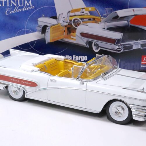 1:18 Sun Star 1958 Buick Limited open Convertible Wells Fargo white