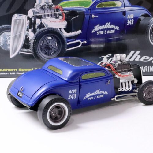 1:18 GMP Hot Rod 1934 Blown Altered Coupe Southern Speed & Marine blue