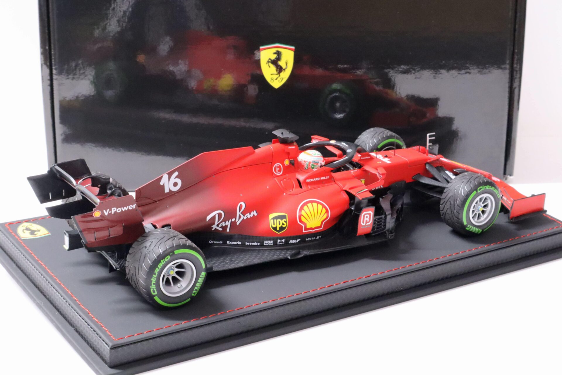 1:18 BBR F1 Ferrari SF21 C.Leclerc #16 Emilia Romagna Italy GP 2021 Intermediate Tyres