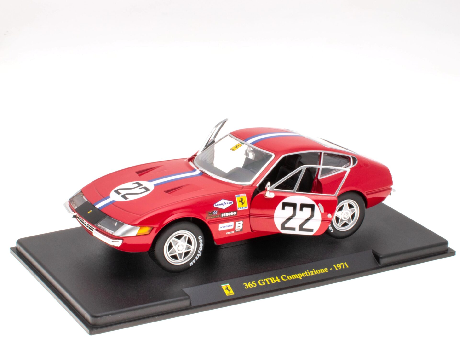 1:24 Hachette Bburago Ferrari Collection Ferrari 365 GTB4 Competition 1971 with display