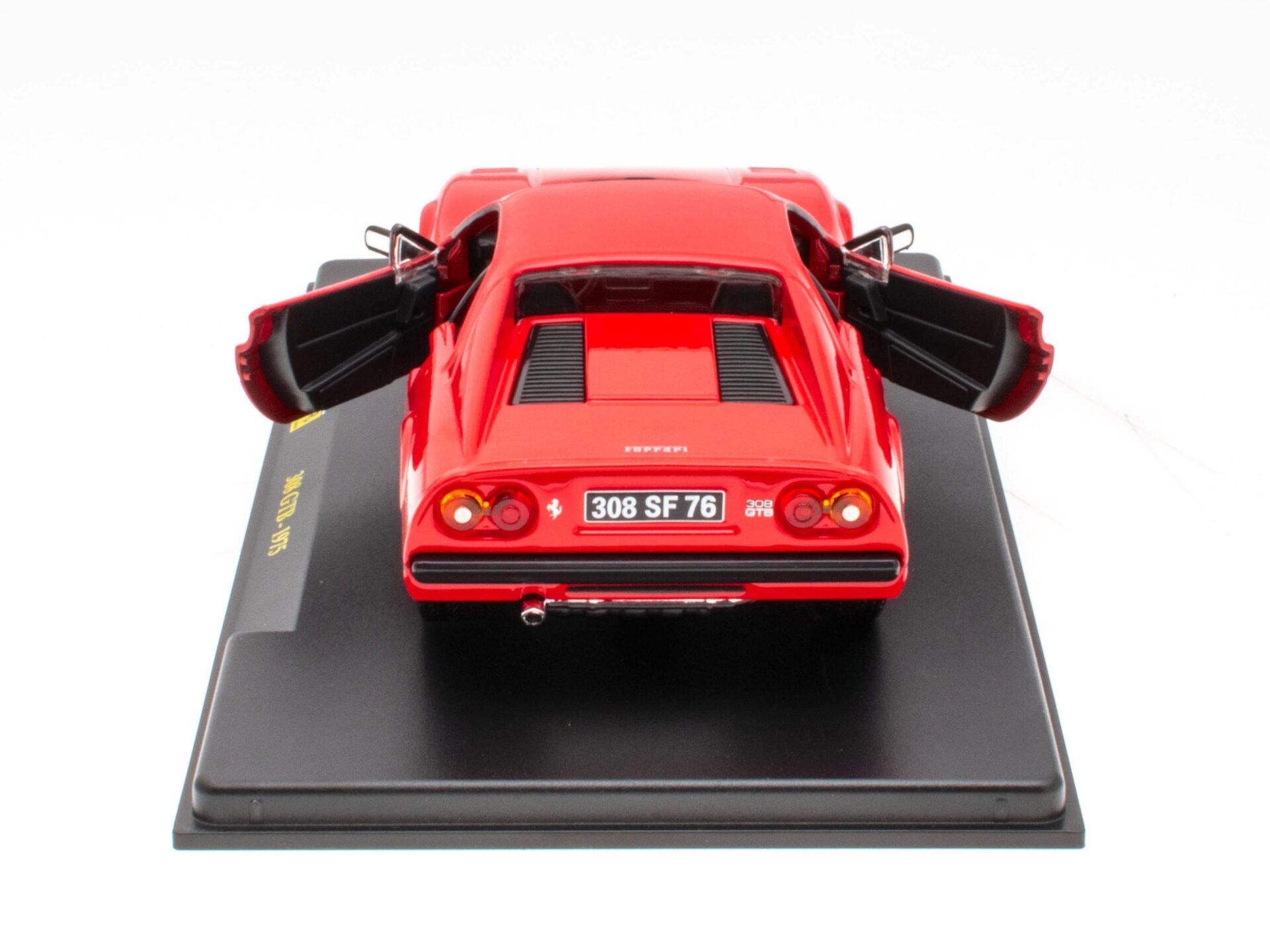 1:24 Hachette Bburago Ferrari Collection Ferrari 308 GTB Coupe red 1975 with display