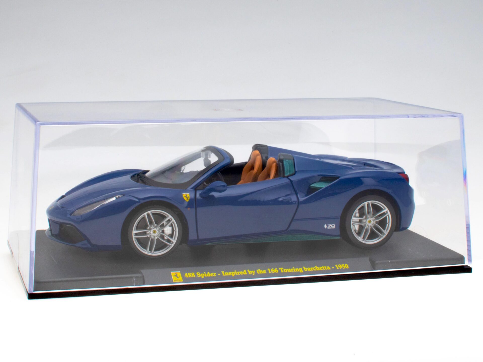 1:24 Hachette Bburago Ferrari Collection Ferrari 488 Spider Inspired by 166 Touring with display