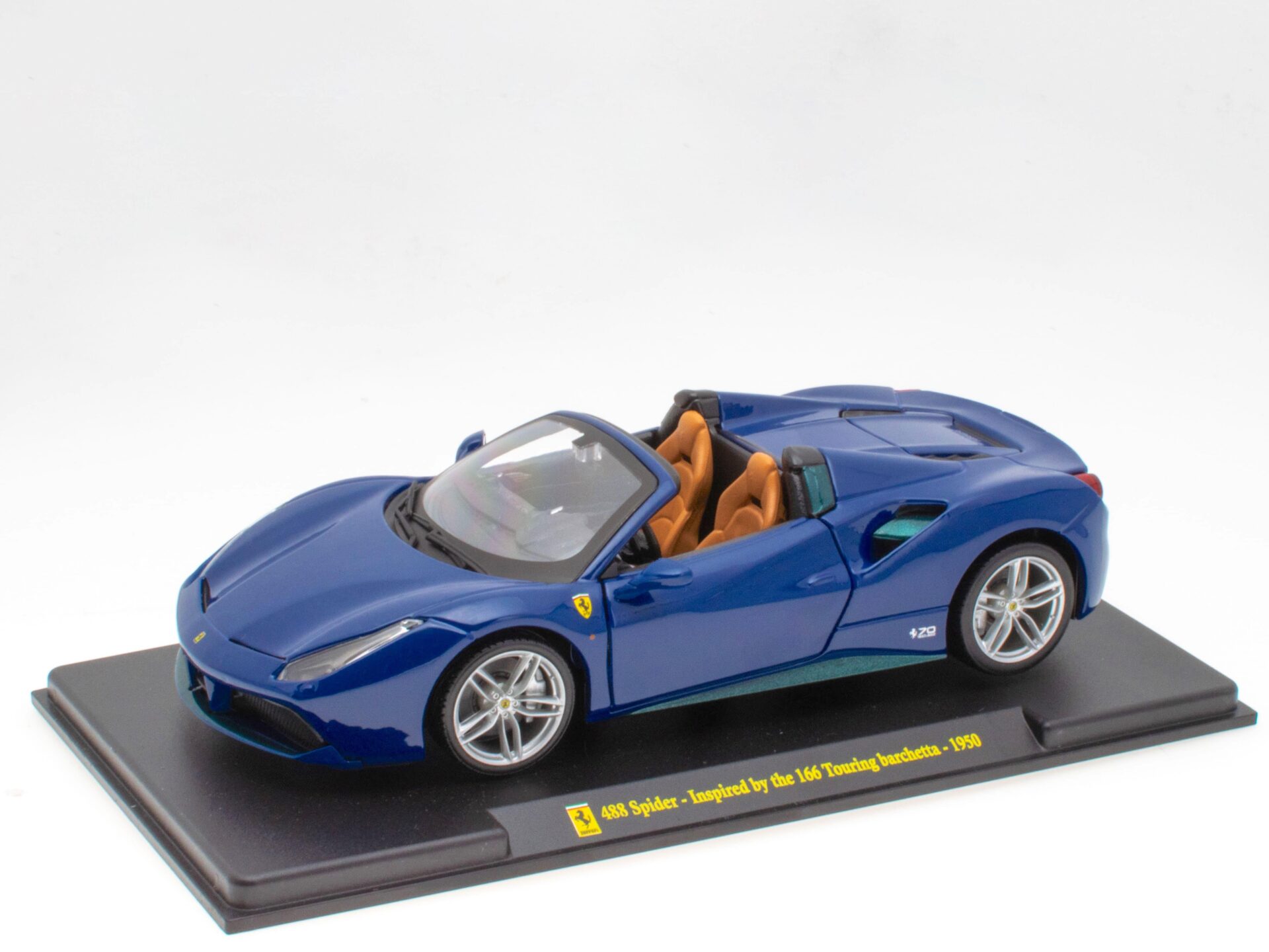 1:24 Hachette Bburago Ferrari Collection Ferrari 488 Spider Inspired by 166 Touring with display
