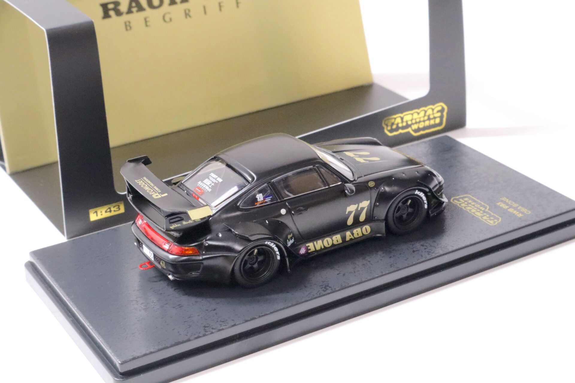 1:43 Tarmac Porsche 911 993 RWB RAUH-WELT OBA BONE #77 matt black