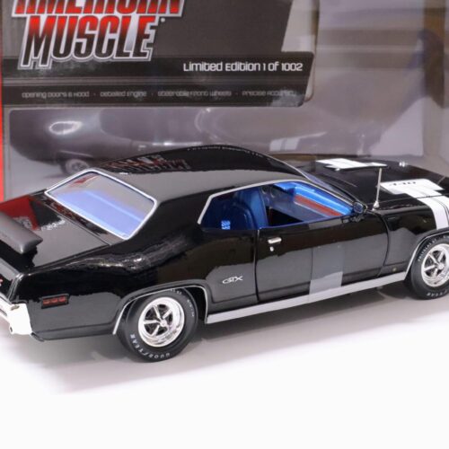 1:18 Auto World 1971 Plymouth GTX 440 Coupe black/ blue