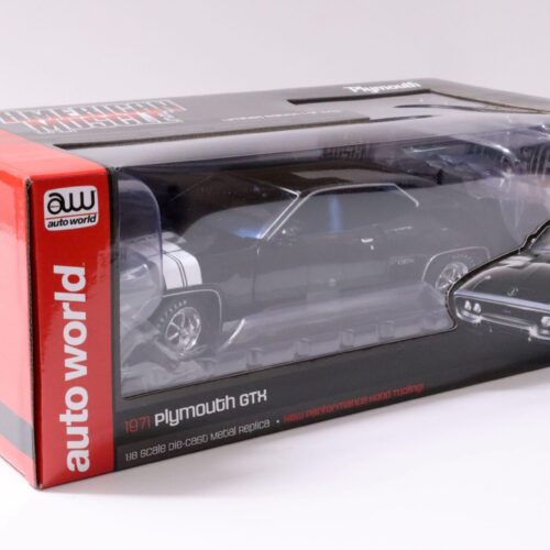 1:18 Auto World 1971 Plymouth GTX 440 Coupe black/ blue