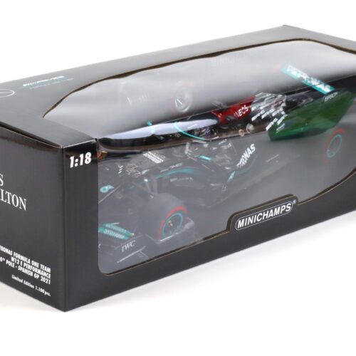 1:18 Minichamps Mercedes-AMG Petronas F1 W12 E Hamilton 100th Pole Spanish GP 2021