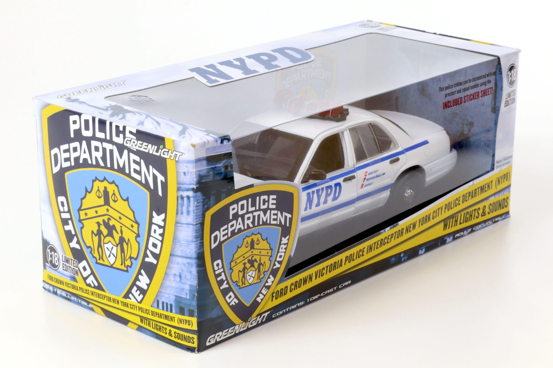 1:18 Greenlight Ford Crown Victoria Police Intercopter NYPD New York City Police
