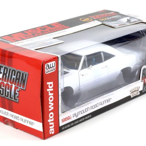 1:18 Auto World 1969 1/2 Plymouth Road Runner LOONEY TUNES white