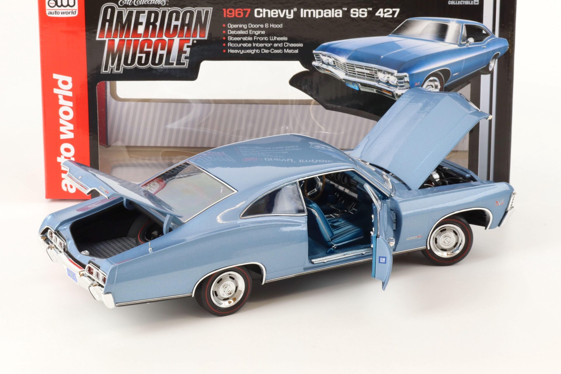 1:18 Auto World 1967 Chevrolet Impala SS 427 blue metallic