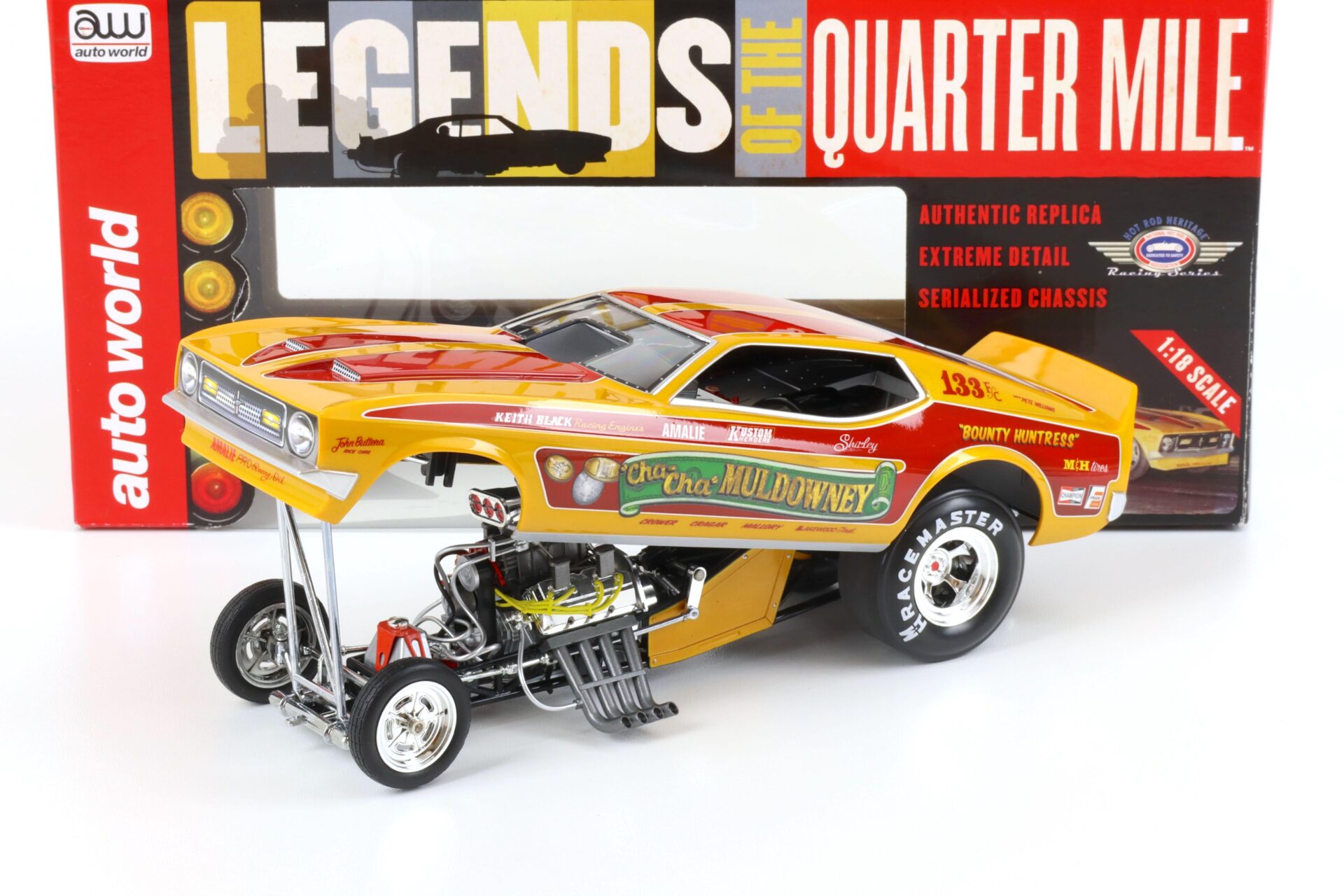 1:18 Auto World 1972 Ford Mustang NHRA Funny Car CHA-CHA Muldowney