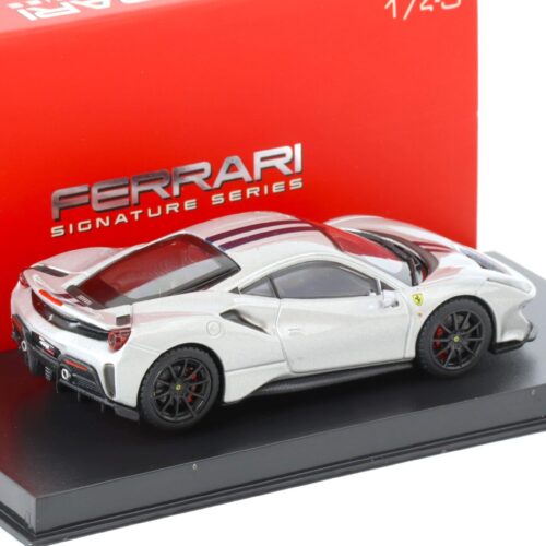 1:43 Bburago Signature Ferrari 488 Pista Coupe silver/ blue stripes